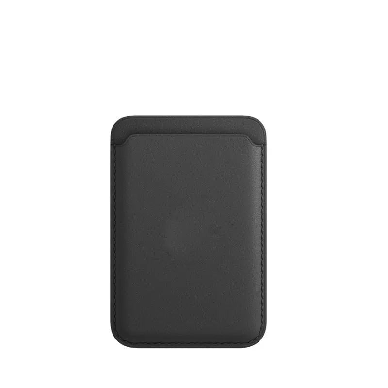 Black PU magnetic wallet case for iPhone with card holder on back
