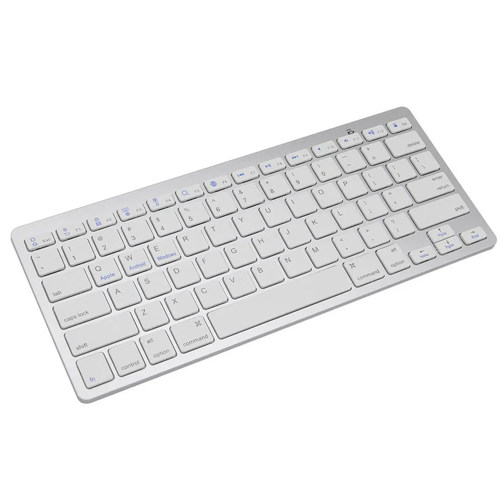 Ultra-thin mini portable wireless Bluetooth keyboard in black for mobile phone, tablet, and computer