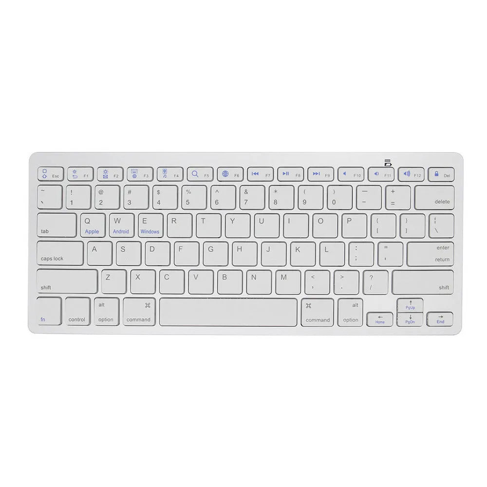 Ultra-thin mini portable wireless Bluetooth keyboard in black for mobile phone, tablet, and computer