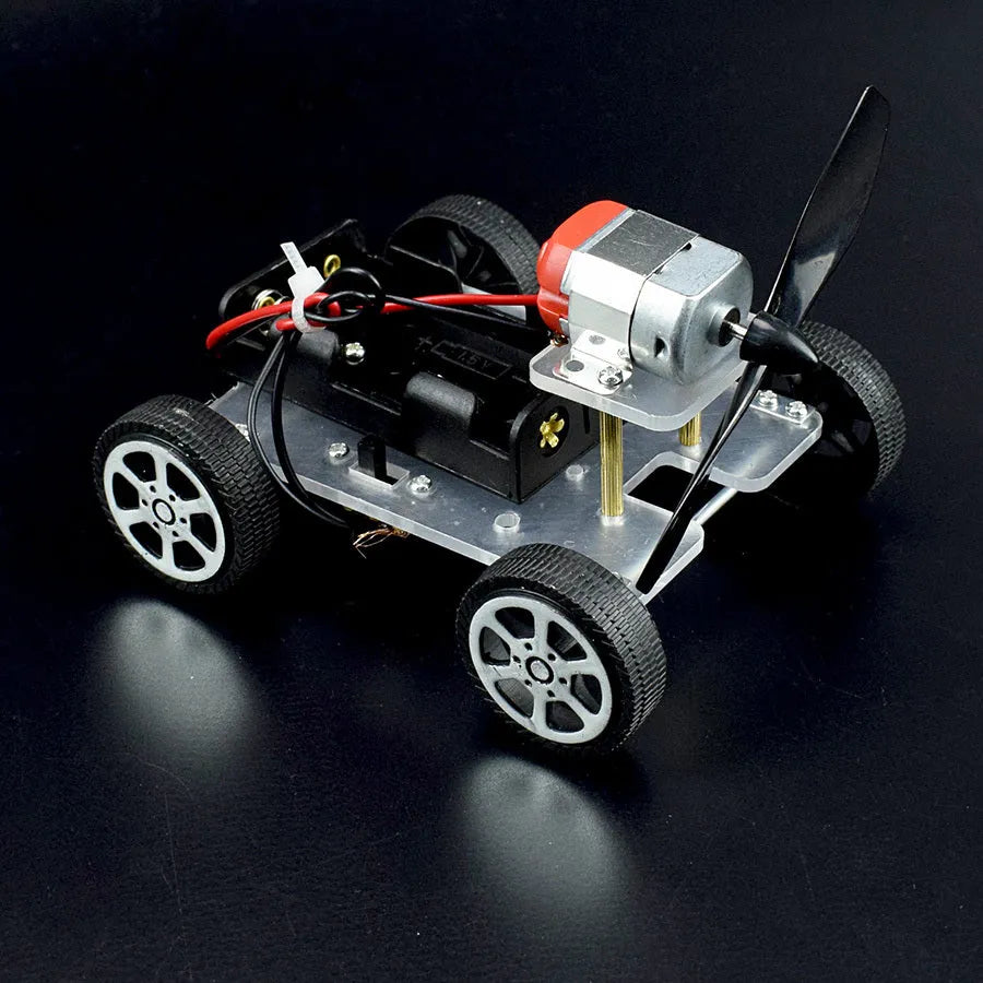 Wind Car DIY Electronic Kit science experiment toy with acrylic and metal components