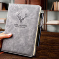 Super thick imitation leather notebook in black, A5 size, with lined pages