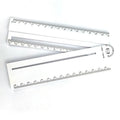 White plastic multi-function ruler 30cm length for drawing and measuring