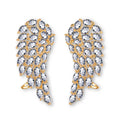 AAA cubic zirconia angel wing stud earrings in white gold colour with geometric design