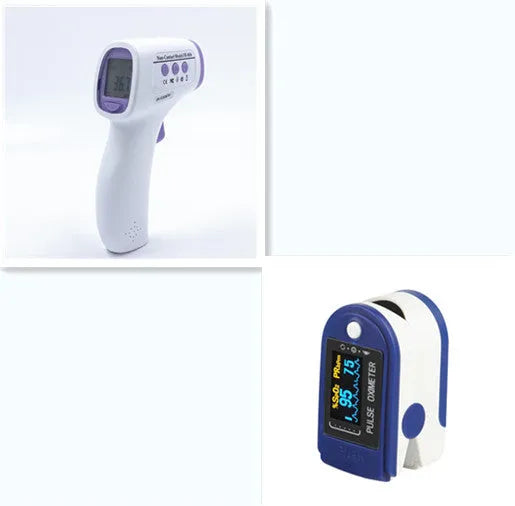 White handheld digital thermometer for non-contact temperature measurement.