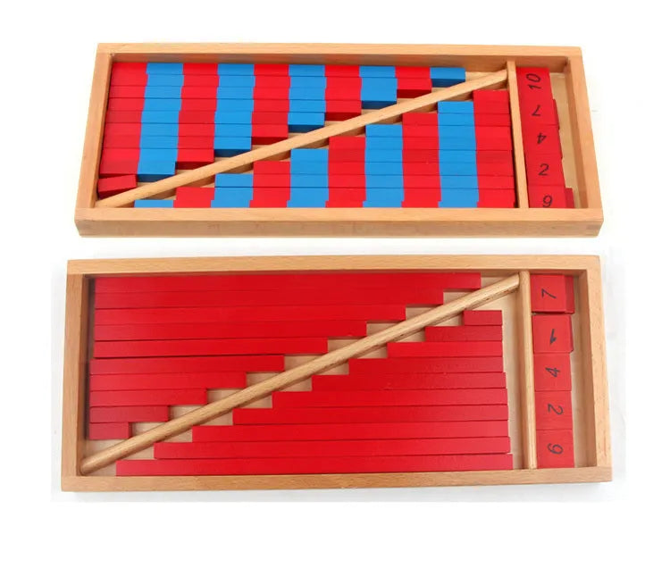 Wooden Montessori preschool toy for children aged 2-7, neutral gender, colour option E or F, on a tabletop.