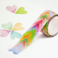 Clover pattern paper tape roll showing 2cm width with blue, cherry blossom, mixed colour, and violet options