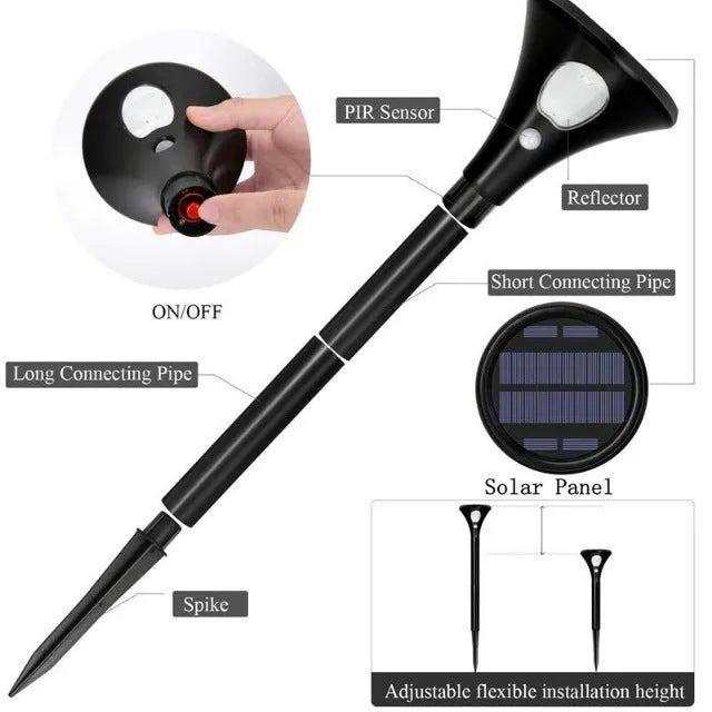 Solar induction ground plug light with IP65 rating, 0.5W LED5730, 3000K warm white and 5000K cool white options, for outdoor garden and pathway lighting
