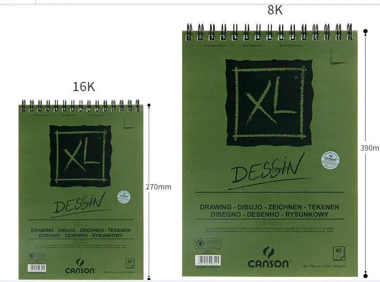 Green spiral-bound water soluble colour lead sketchbook open flat, showing thin paper suitable for pencil and wash techniques.