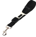 Pet car seat belt leash with 1.2m rope in black breathable mesh on a light background