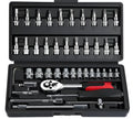 Multifunctional socket sleeve ratchet wrench set with six upgrades and 108 pieces in a toolbox with colour options