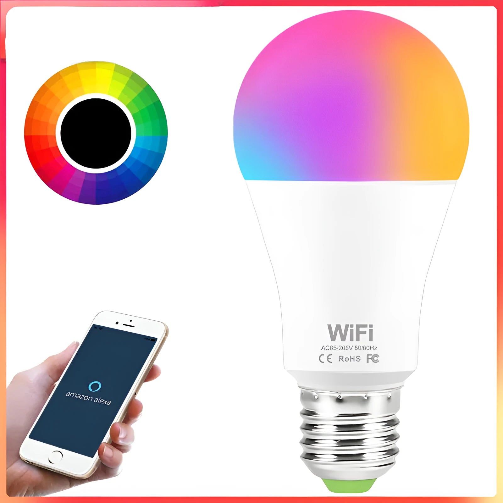 15W WiFi smart light bulb with RGB and white colour options, magic lamp design