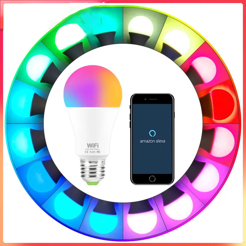 15W WiFi smart light bulb with RGB and white colour options, magic lamp design