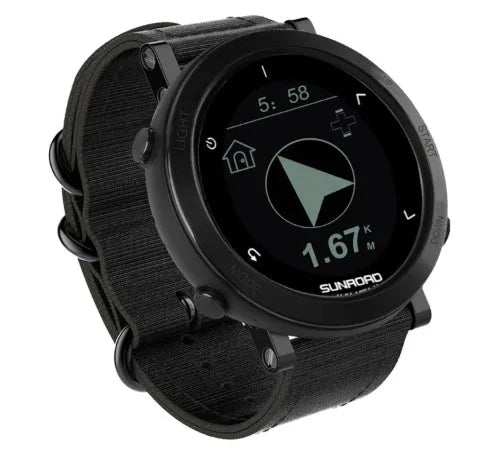 Smart sports watch with stainless steel bezel showing GPS tracking and heart rate display