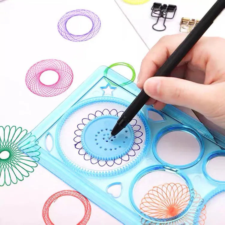Plastic hollow wreath template set with multiple circle sizes for drawing and crafts