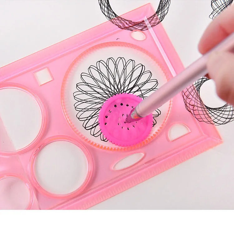 Plastic hollow wreath template set with multiple circle sizes for drawing and crafts