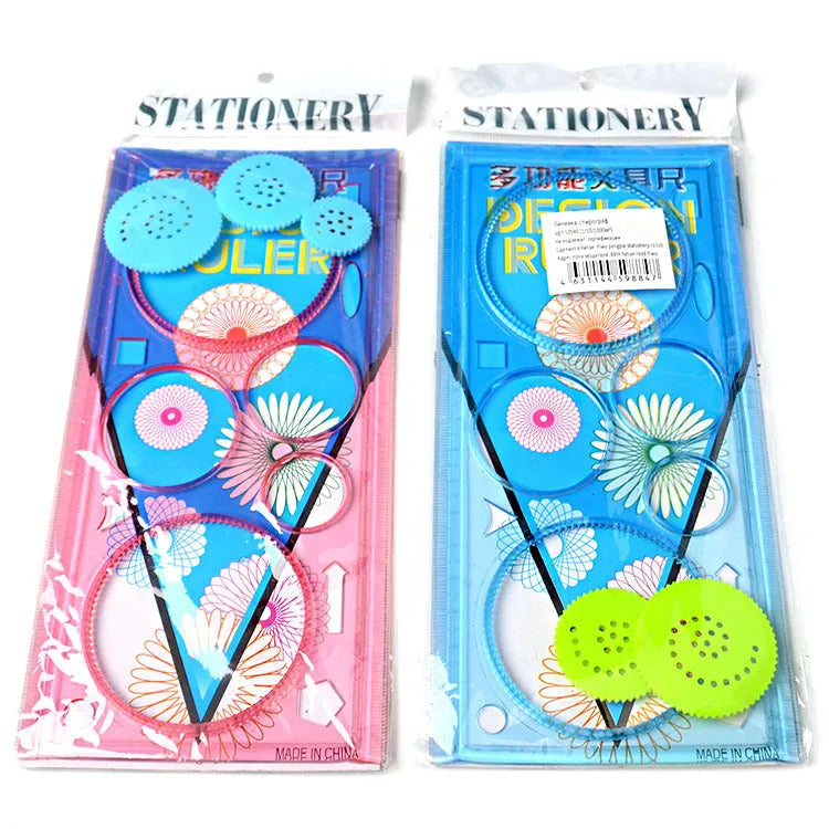 Plastic hollow wreath template set with multiple circle sizes for drawing and crafts