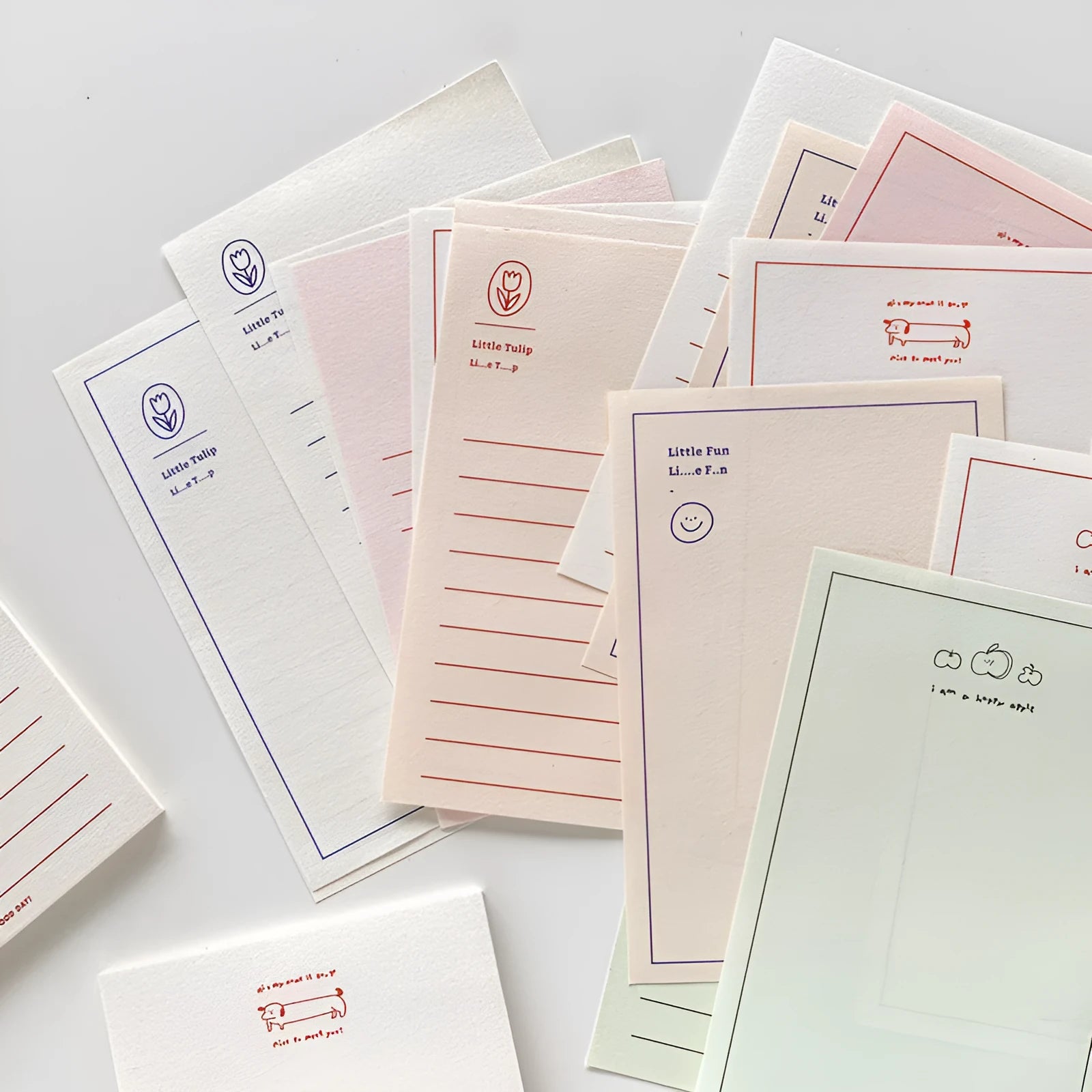 Memo pad notebook compatible with iPhone showing paper cover and writing paper interior