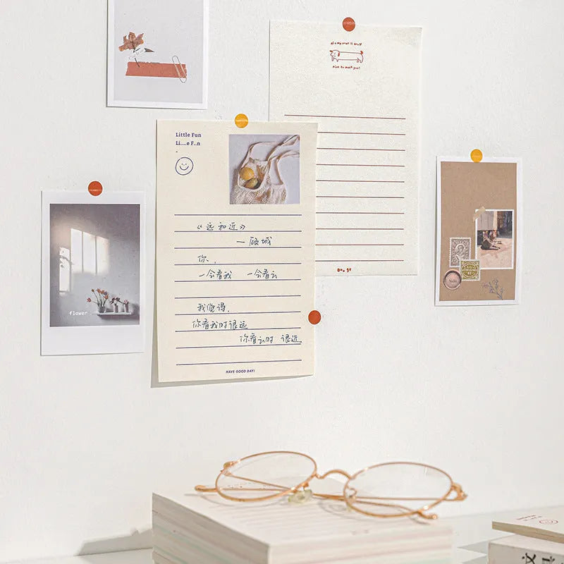 Memo pad notebook compatible with iPhone showing paper cover and writing paper interior