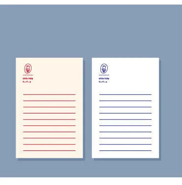 Memo pad notebook compatible with iPhone showing paper cover and writing paper interior