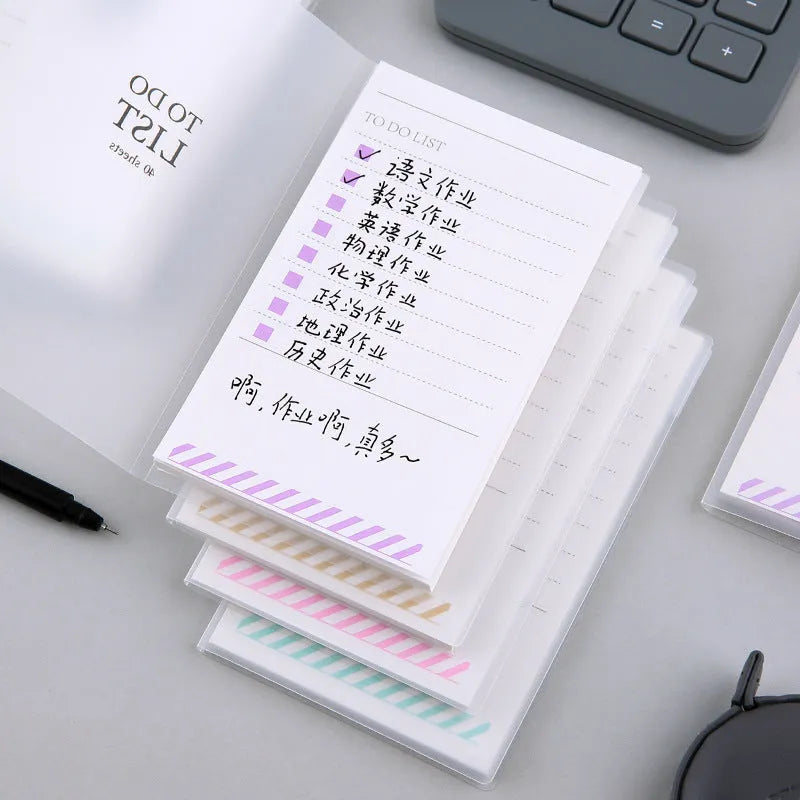 PP frosted notebook in green with tearable pages showing 13x8cm dimensions