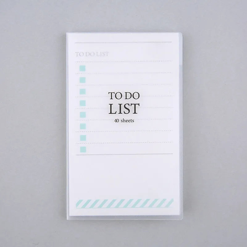 PP frosted notebook in green with tearable pages showing 13x8cm dimensions