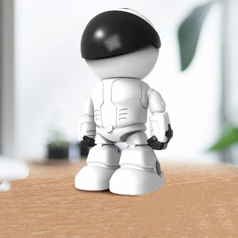 Silver HD night vision robot network camera with 355 degree PTZ rotation for remote surveillance