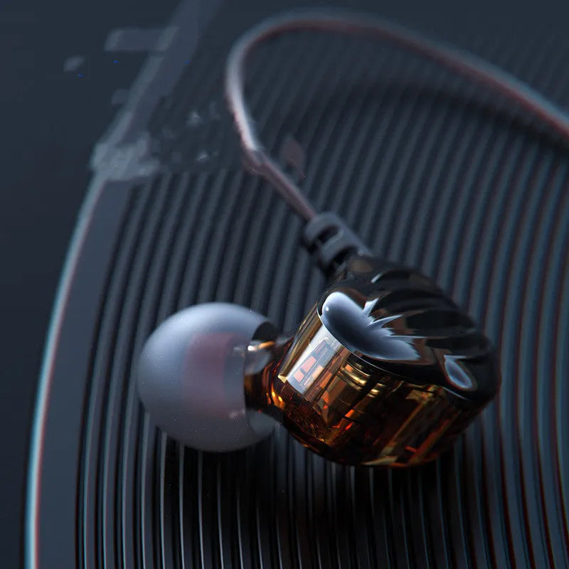 Sports in-ear headphones with around-ear wearing style and 3.5mm plug in black, red or white colours