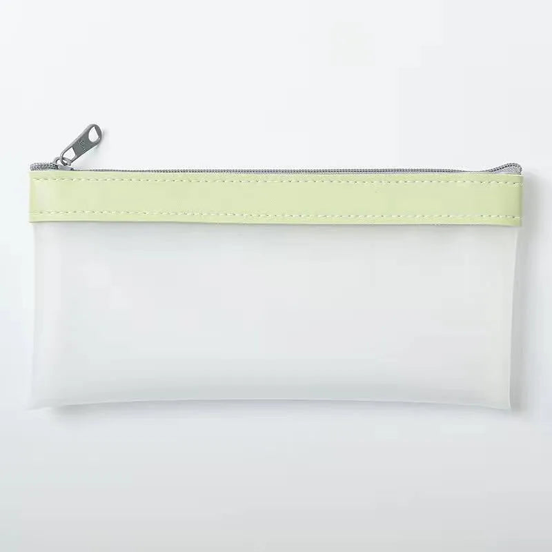Large-capacity TPU pencil case in light colour, holding multiple pens, suitable for junior high school students