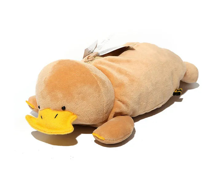 Cartoon animal plush pencil case with wombat design and zip closure for children's stationery