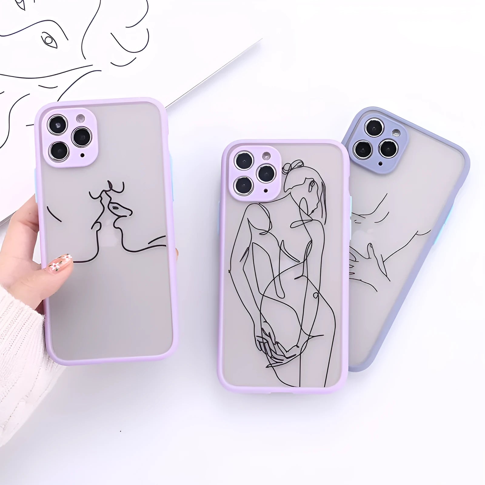 Fashion TPU protective back case cover for iPhone with decorative painted pattern and fine hole cutouts.