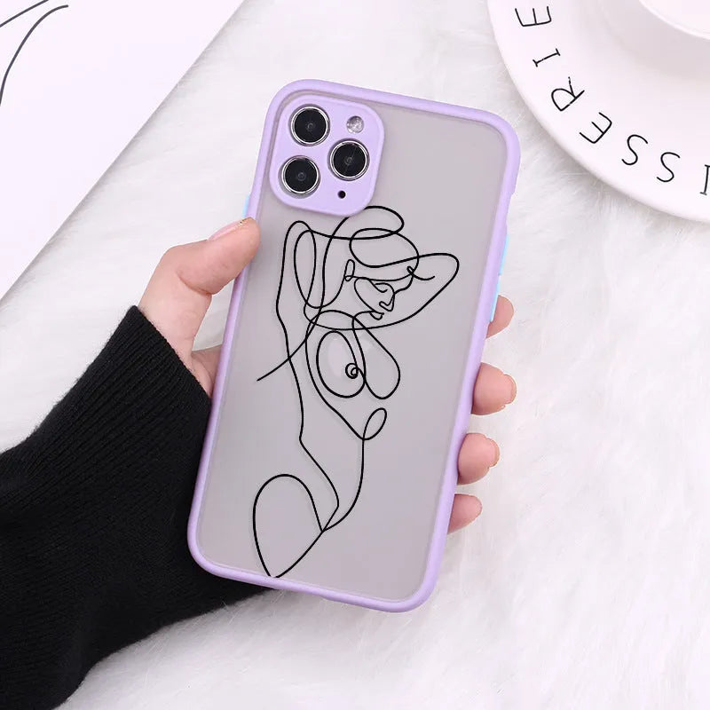 Fashion TPU protective back case cover for iPhone with decorative painted pattern and fine hole cutouts.