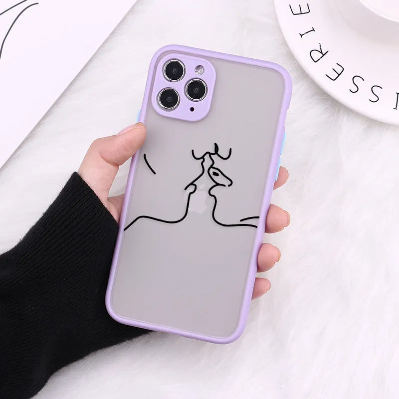 Fashion TPU protective back case cover for iPhone with decorative painted pattern and fine hole cutouts.