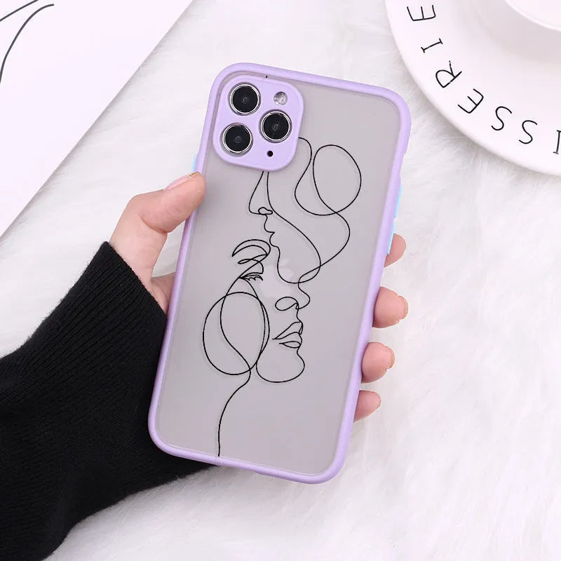 Fashion TPU protective back case cover for iPhone with decorative painted pattern and fine hole cutouts.