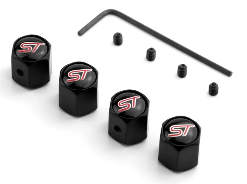 Silver stainless steel anti-theft valve cap with screw-on design for car tyres