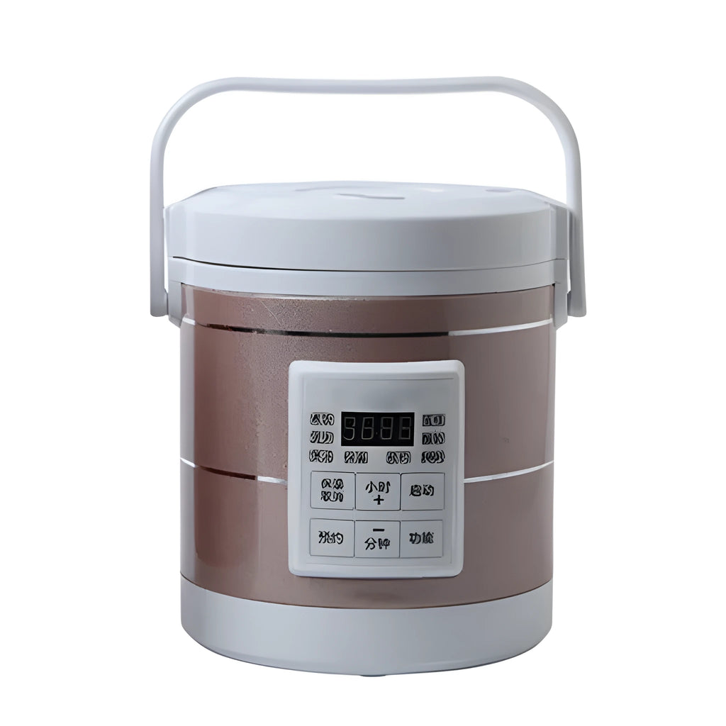 12V 24V mini rice cooker 1.6L with stainless steel shell and non-stick liner in blue for car use