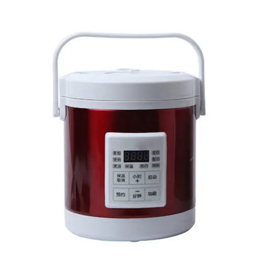 12V 24V mini rice cooker 1.6L with stainless steel shell and non-stick liner in blue for car use