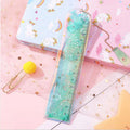 15cm transparent PVC ruler with laser-cut girl heart design showing bookmark and measurement functions