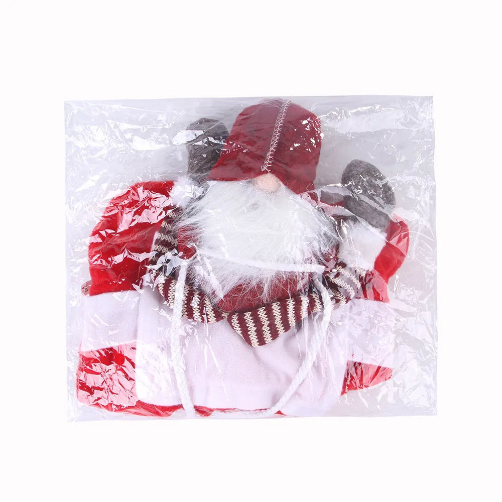 Red flannel Santa Claus dog costume with Velcro fastenings showing sizes S, M, L, XL options