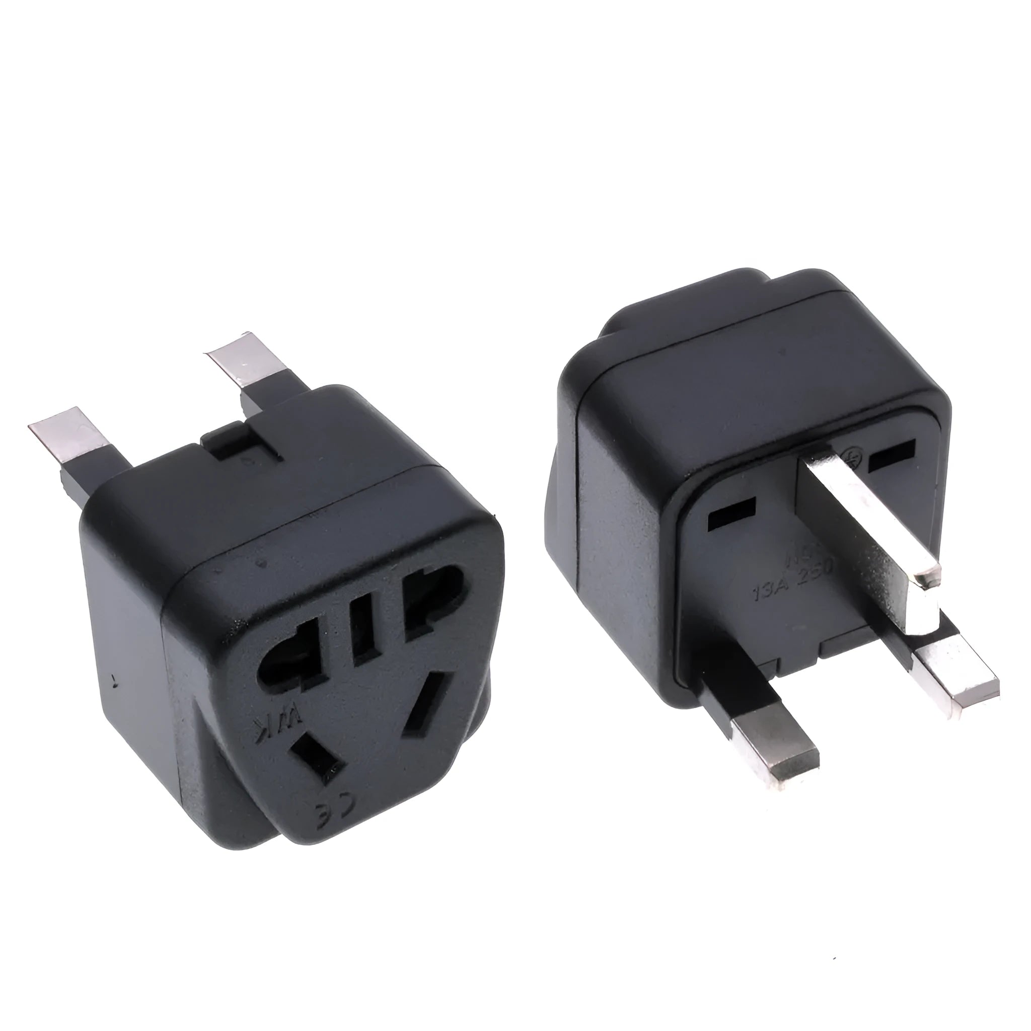 Square UK to international power adapter with five output ports in black or white