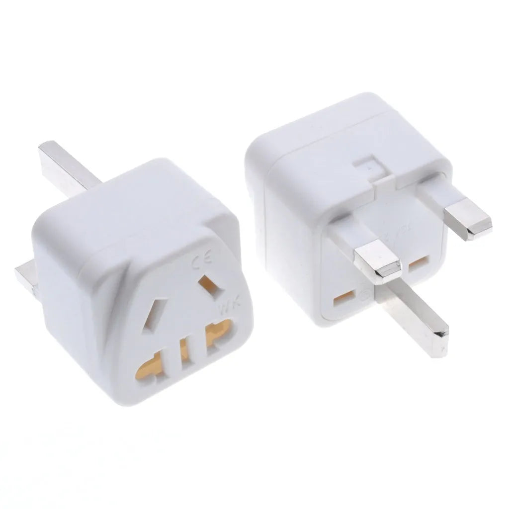 Square UK to international power adapter with five output ports in black or white