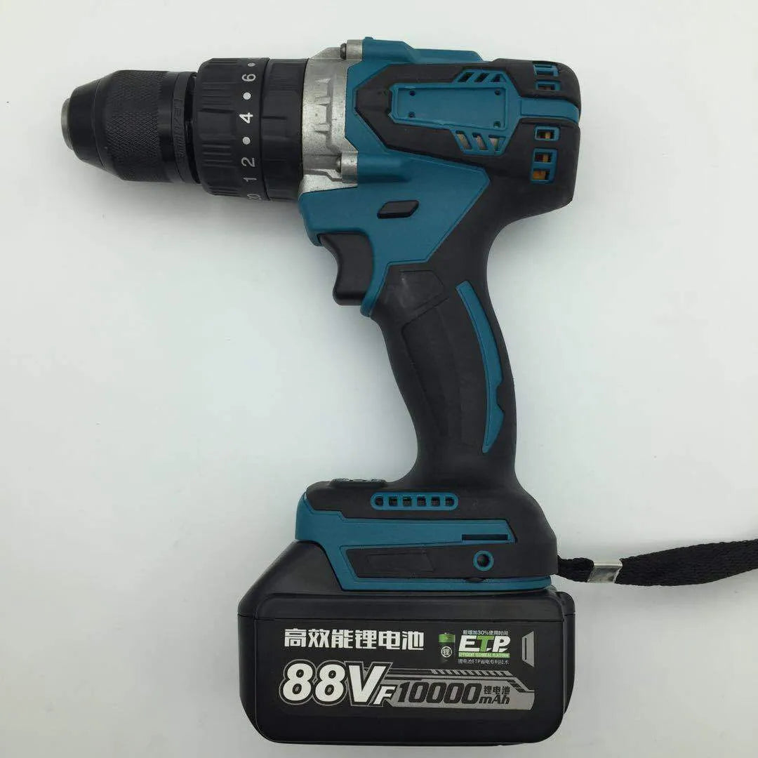 Cordless impact drill electric screwdriver with 21V lithium battery and 13mm chuck