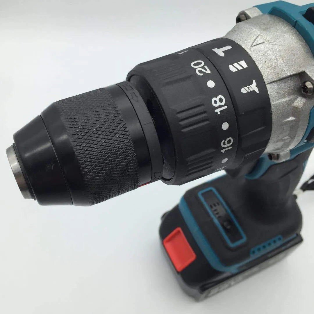 Cordless impact drill electric screwdriver with 21V lithium battery and 13mm chuck