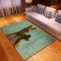 Rectangular creative animal rug with cartoon pattern in polyester fibre 100x150cm machine washable