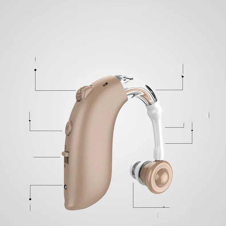 G25 sound collector hearing aid earphone accessories in blue and khaki colours