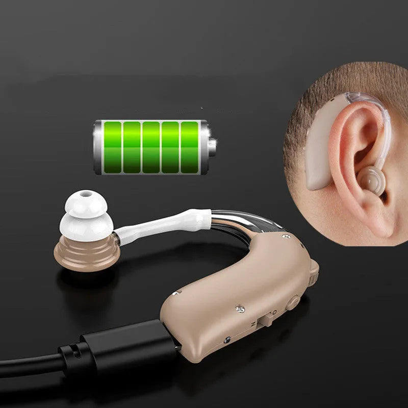 G25 sound collector hearing aid earphone accessories in blue and khaki colours