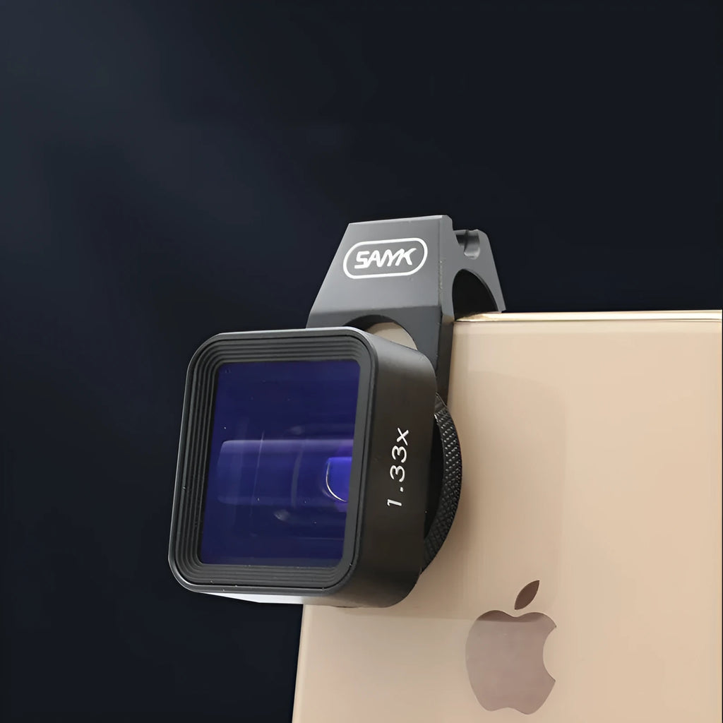 SANYK 1.33x anamorphic widescreen lens for mobile phones in black, 30x33mm, 35g
