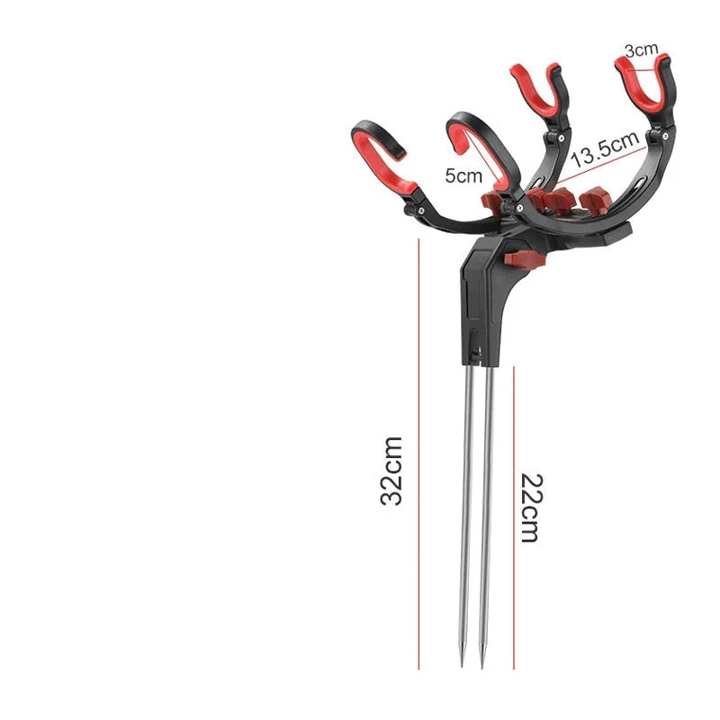 Master Fish Detector automatic rod holder with high-strength hard steel frame and bearing trigger mechanism on fishing bank
