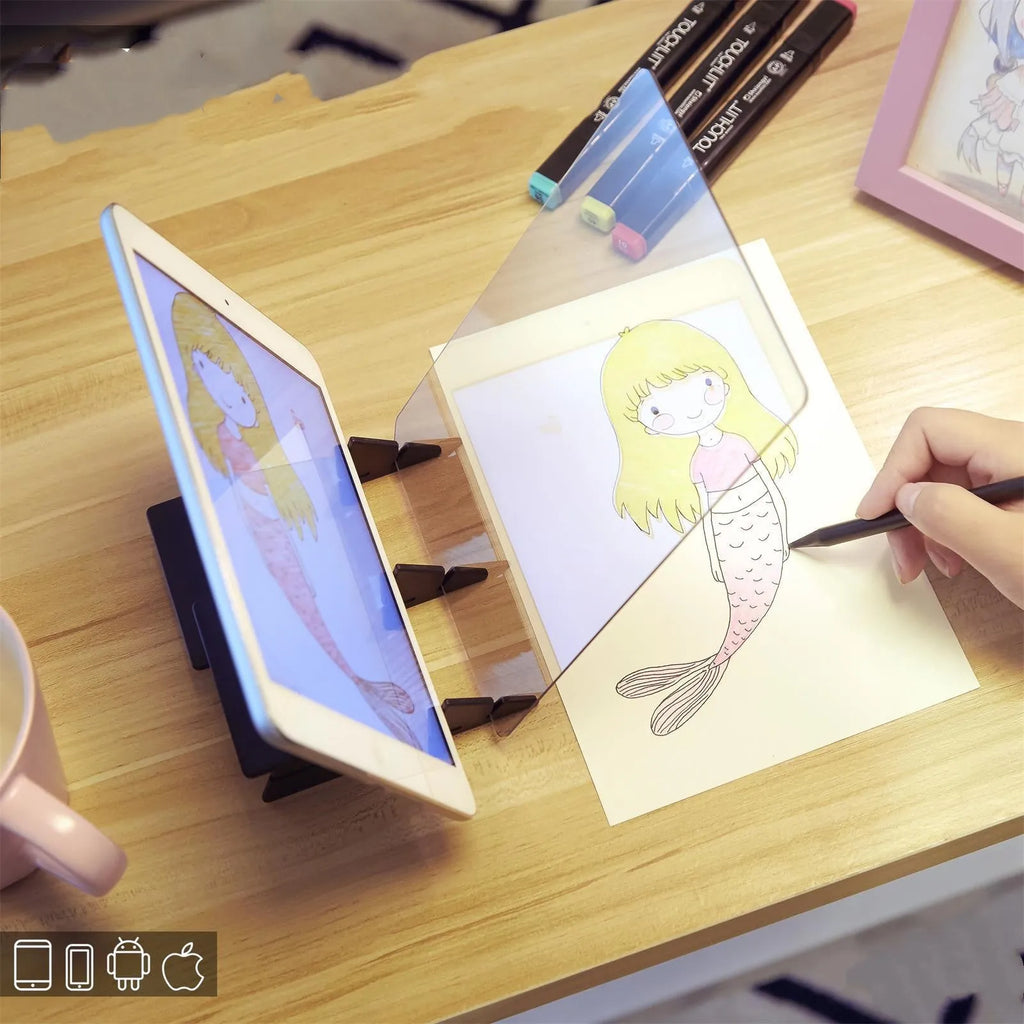 Transparent wood drawing board projector for vibrato painting copying measuring 20.2cm by 13.5cm