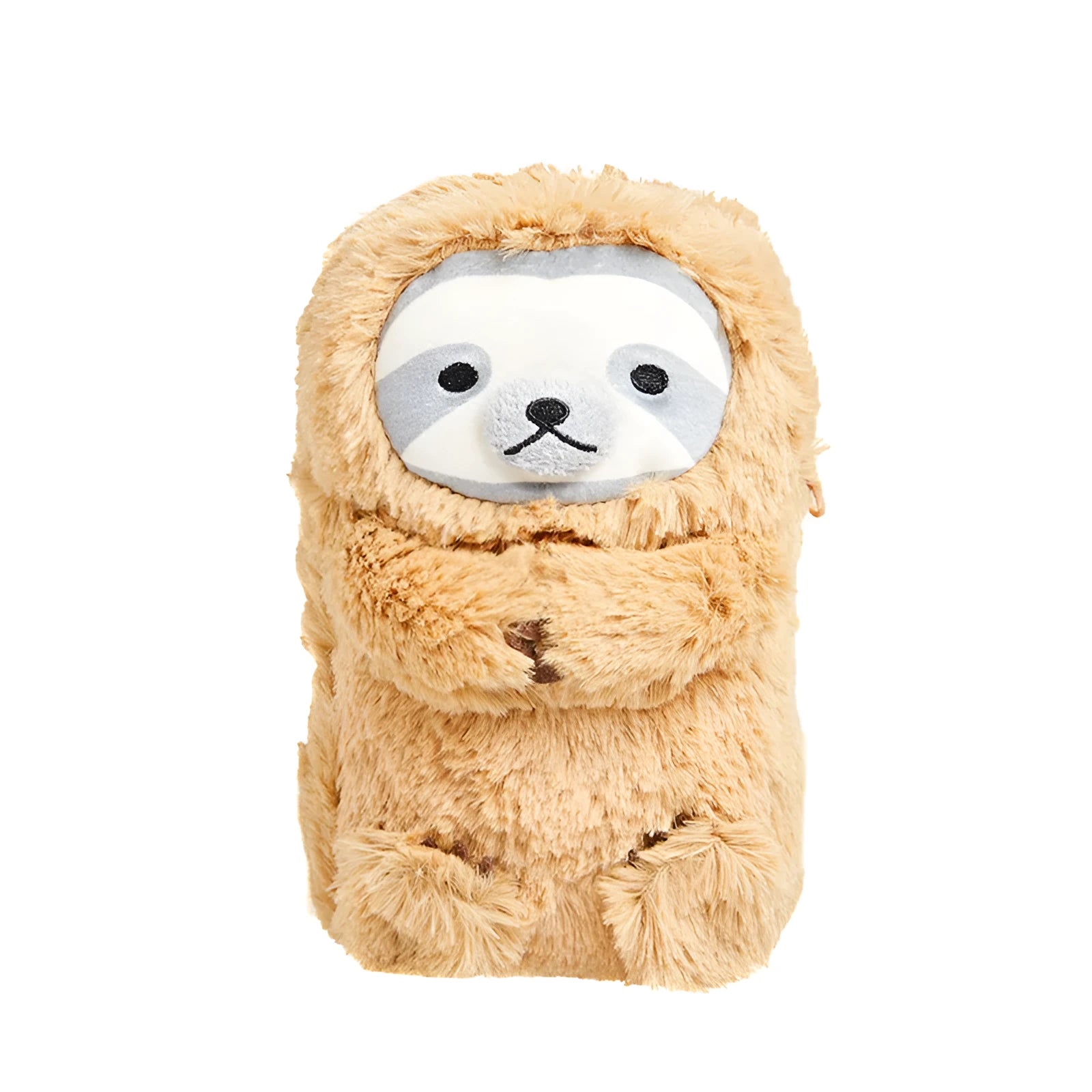 Soft velvet plush pencil case with a creative, funny character design shown in available colours.
