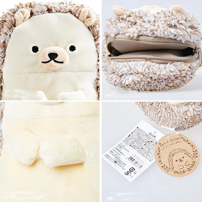 Soft velvet plush pencil case with a creative, funny character design shown in available colours.